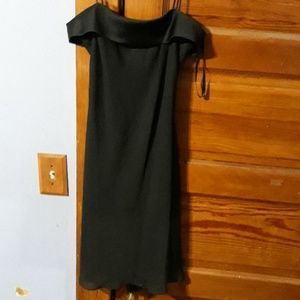 Slimming black spaghetti strap dress